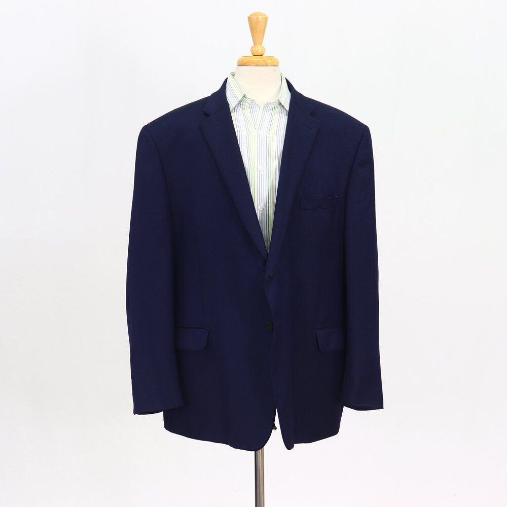 Jos. A. Bank 54R Blue Blazer Sport Coat Jacket 2-Button Solid Y796